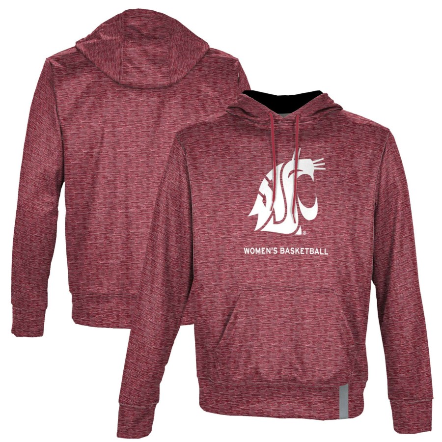 Women * | Discount Store Men'S Prosphere Crimson Washington State Cougars Women'S Basketball Name Drop Pullover Hoodie