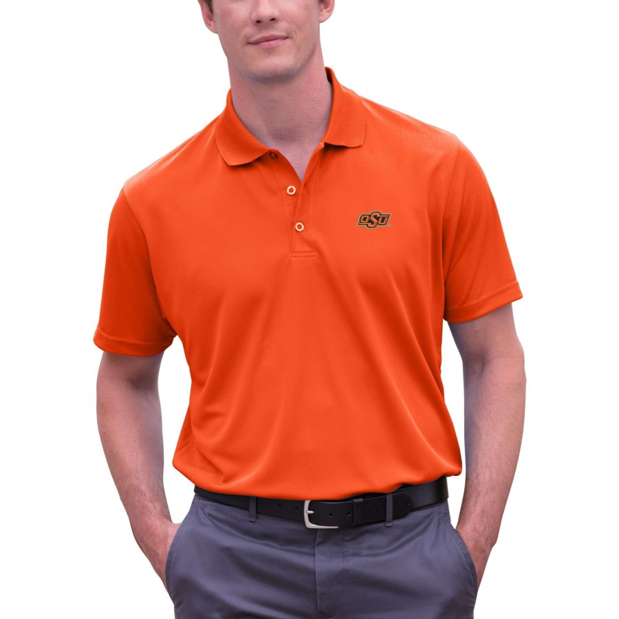 Men * | Hot Sell Men'S Orange Oklahoma State Cowboys Big & Tall Vansport Omega Tech Polo