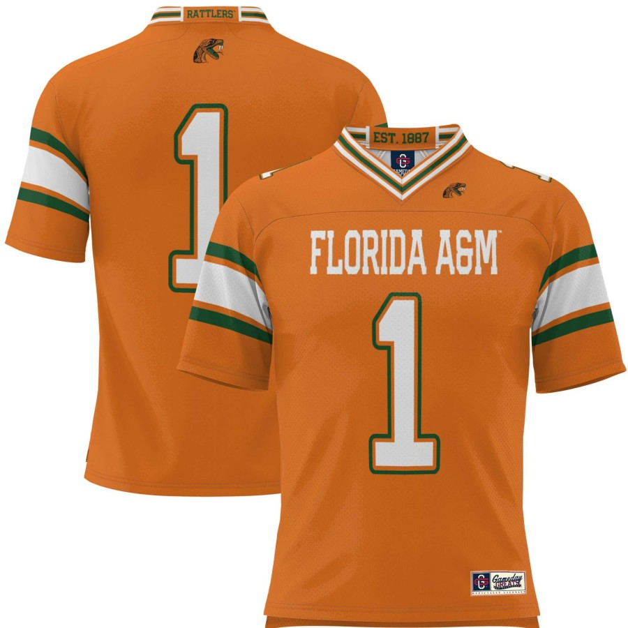 Women * | Reliable Quality Youth Prosphere #1 Orange Florida A&M Rattlers Football Jersey