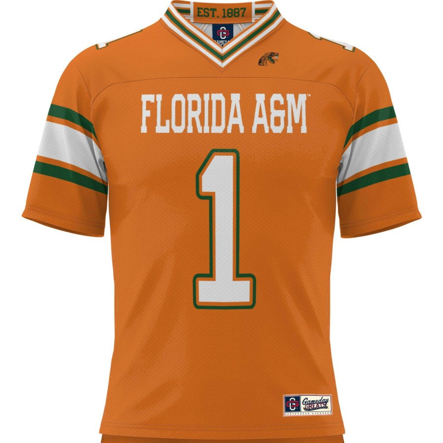 Women * | Reliable Quality Youth Prosphere #1 Orange Florida A&M Rattlers Football Jersey