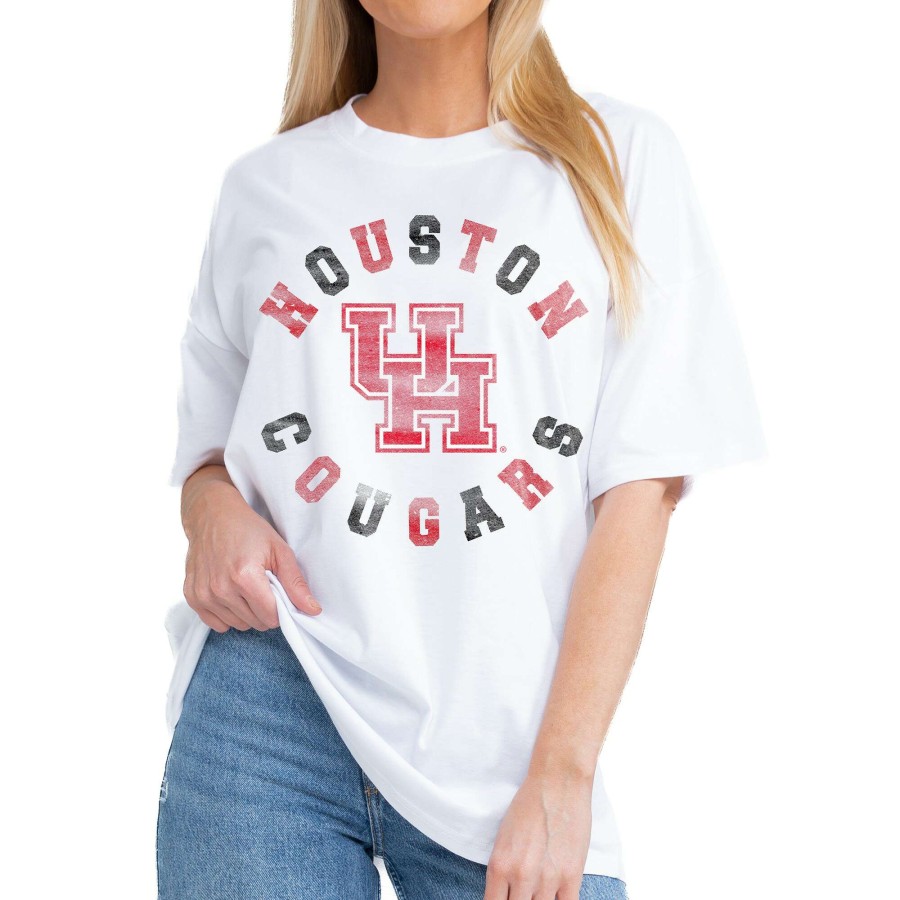 Women * | Reliable Quality Women'S Gameday Couture White Houston Cougars This Time Around Oversized T-Shirt