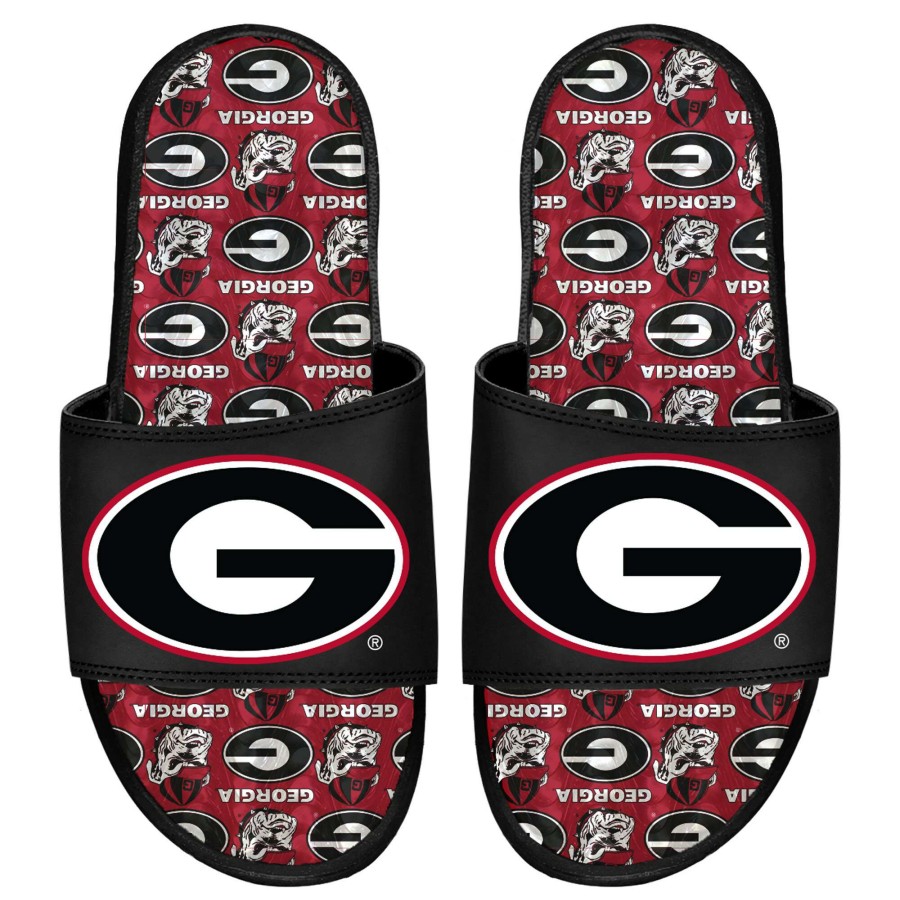 Men * | Bestsellers Islide Georgia Bulldogs Team Pattern Gel Slide Sandals