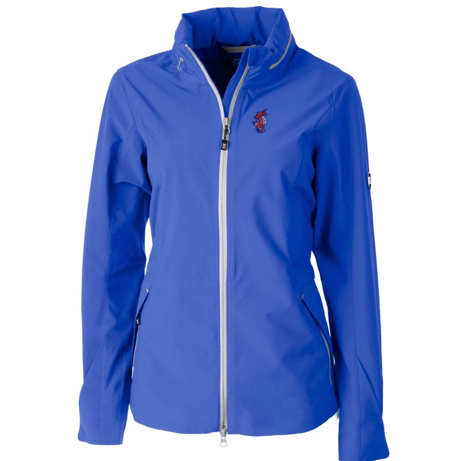 Women * | Limited Edition Women'S Cutter & Buck Royal Florida Gators Swinging Gator Vapor Water Repellent Stretch Full-Zip Rain Jacket