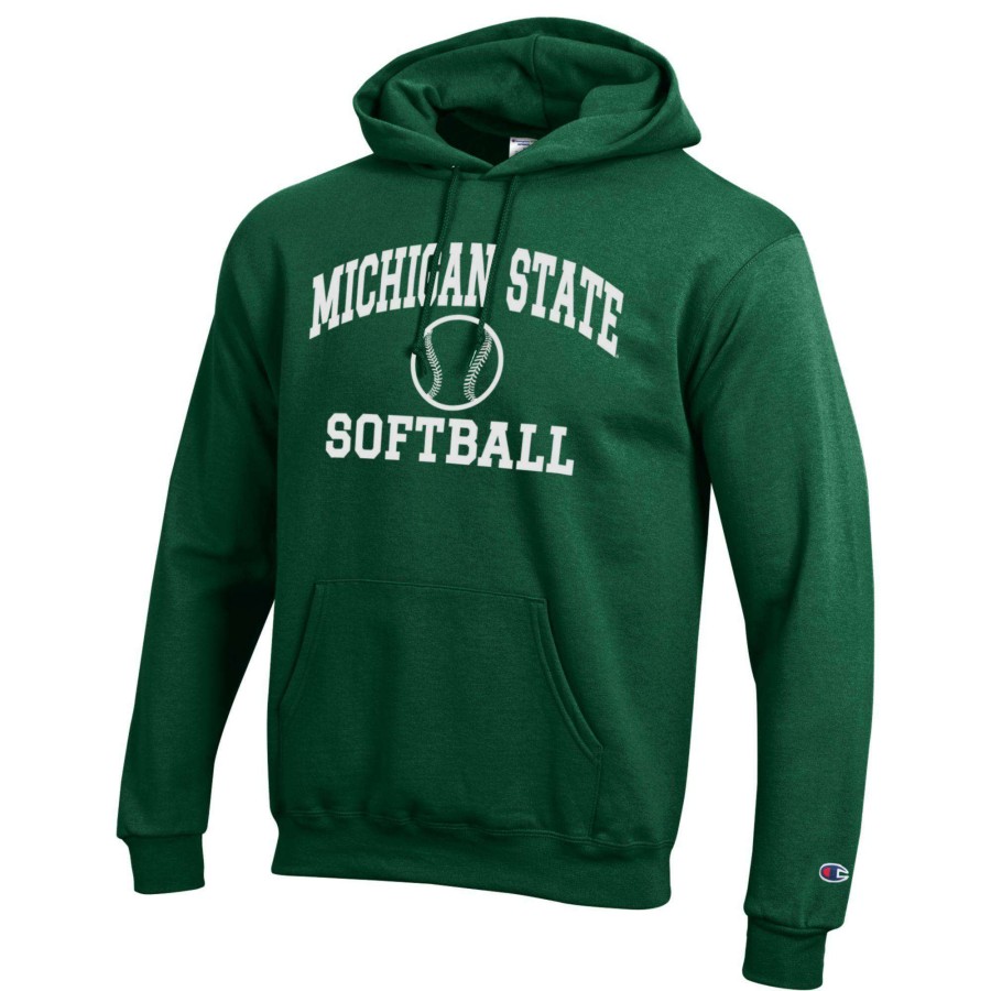 Men * | Limited Edition Men'S Champion Green Michigan State Spartans Softball Icon Pullover Hoodie