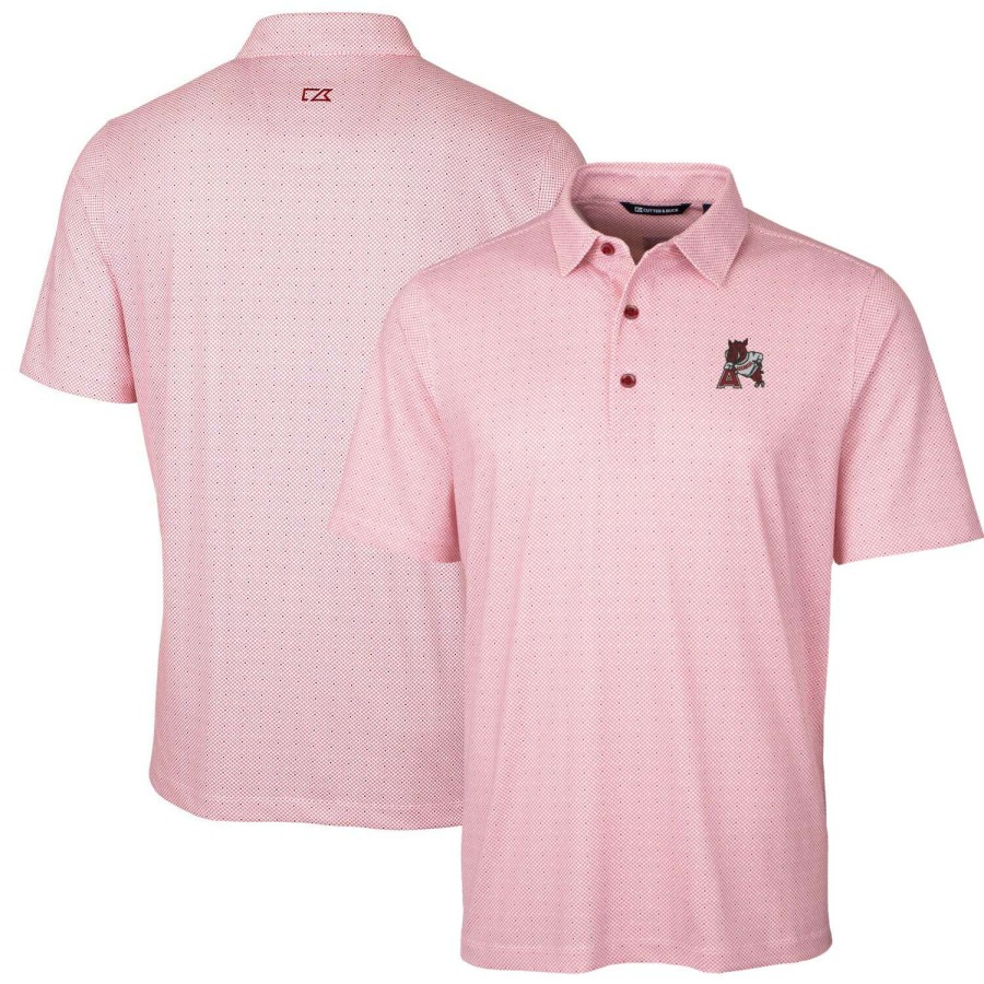 Men * | Limited Edition Men'S Cutter & Buck Cardinal Arkansas Razorbacks Team Logo Big & Tall Pike Double Dot Print Stretch Polo