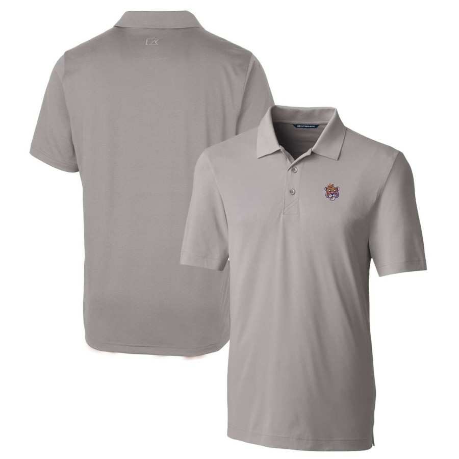 Men * | Discount Store Men'S Cutter & Buck Gray Lsu Tigers Forge Stretch Polo