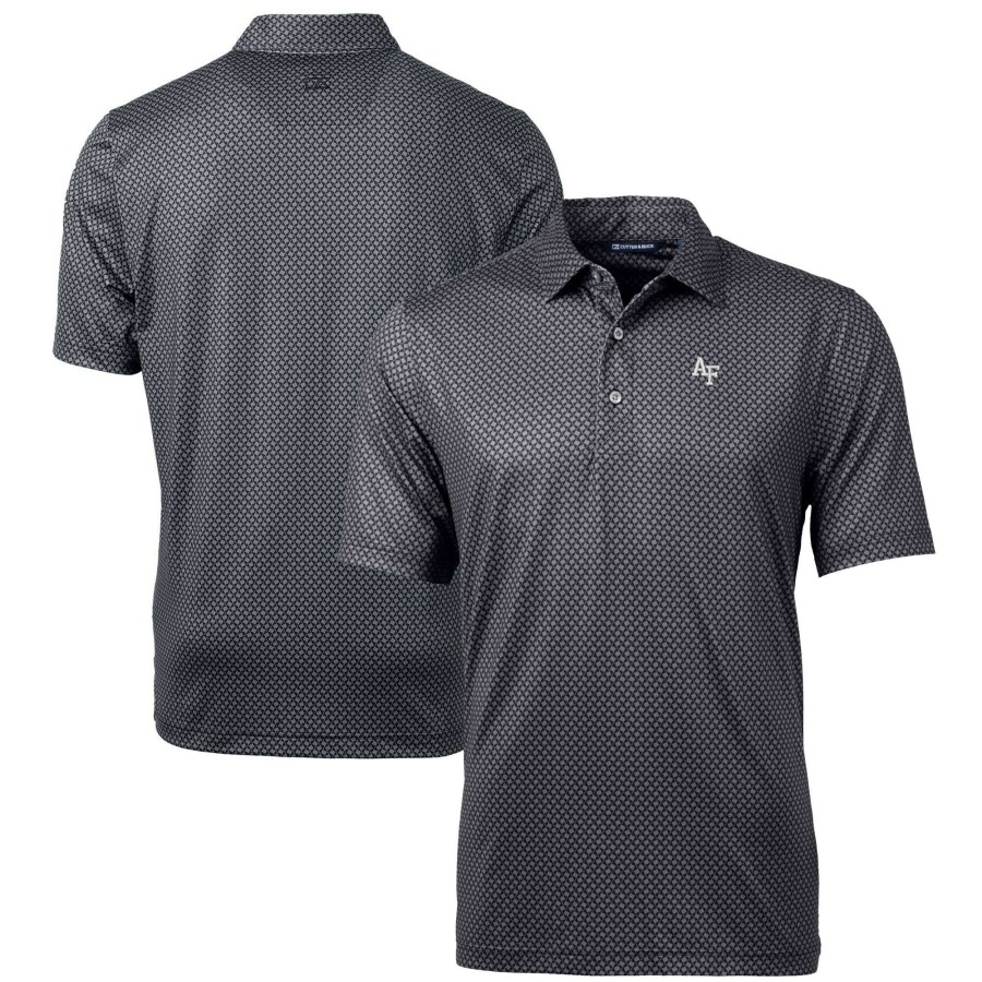 Men * | Clearance Sale Men'S Cutter & Buck Black Air Force Falcons Big & Tall Pike Banner Print Polo