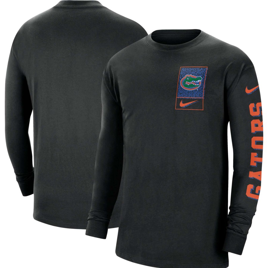 Men * | Original Men'S Nike Black Florida Gators Seasonal Max90 2-Hit Long Sleeve T-Shirt