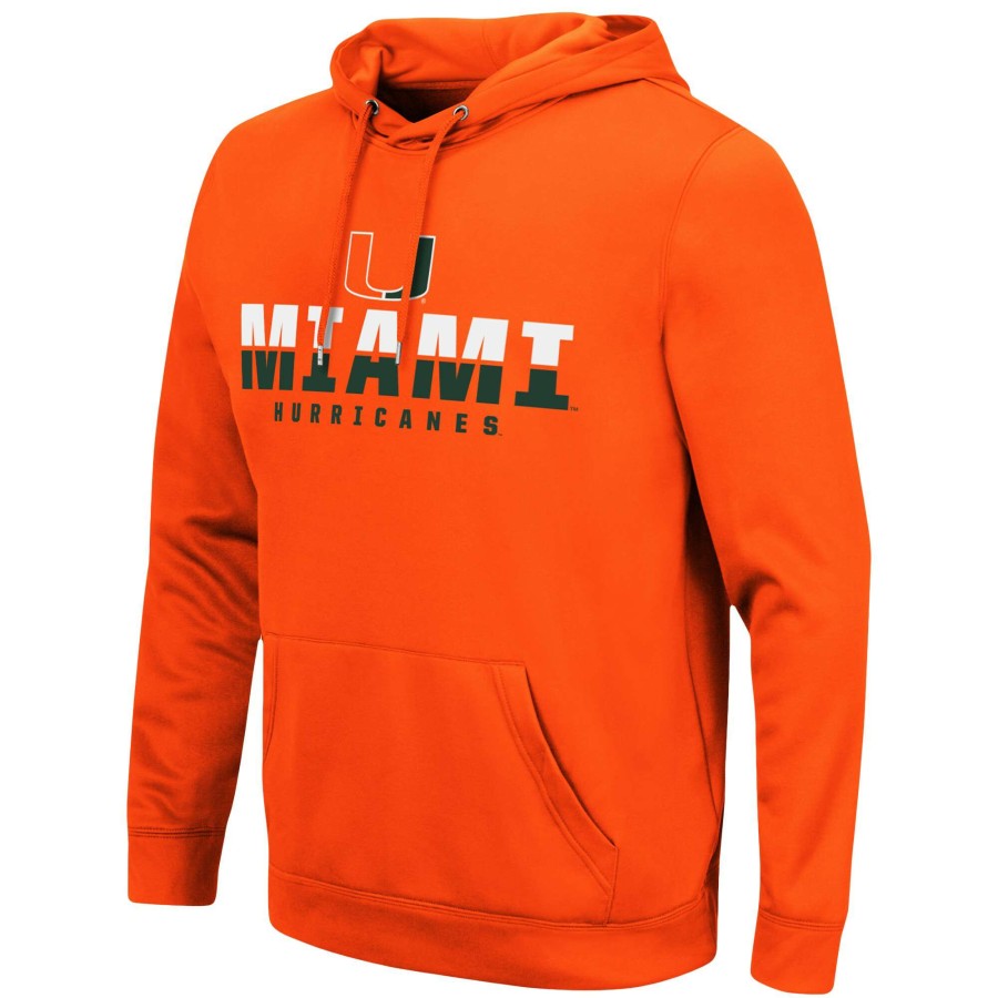 Men * | Lower Prices Men'S Colosseum Orange Miami Hurricanes Lantern Pullover Hoodie