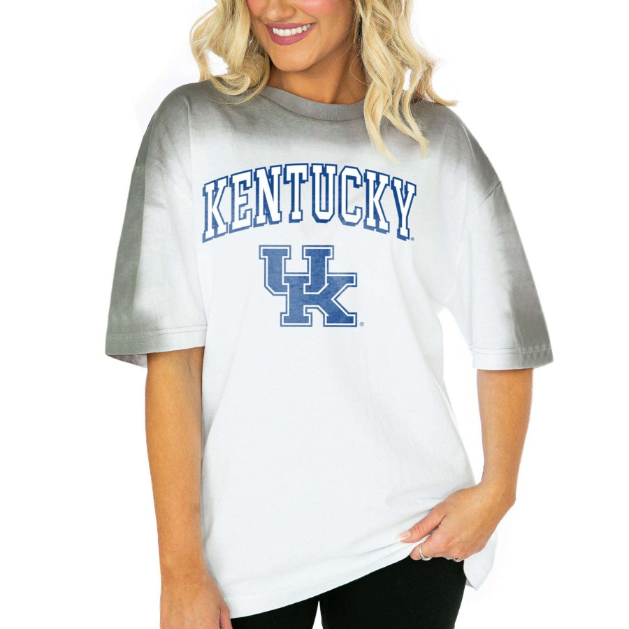 Women * | Reliable Quality Women'S Gameday Couture White Kentucky Wildcats Interception Oversized T-Shirt