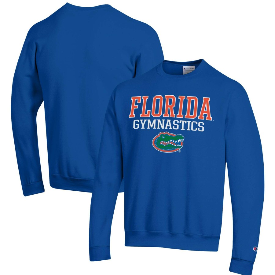 Men * | Clearance Sale Men'S Champion Royal Florida Gators Gymnastics Stack Powerblend Pullover Sweatshirt