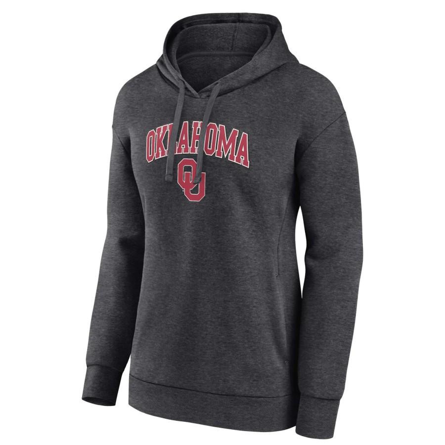 Women * | Lower Prices Women'S Fanatics Branded Heather Charcoal Oklahoma Sooners Evergreen Campus Pullover Hoodie