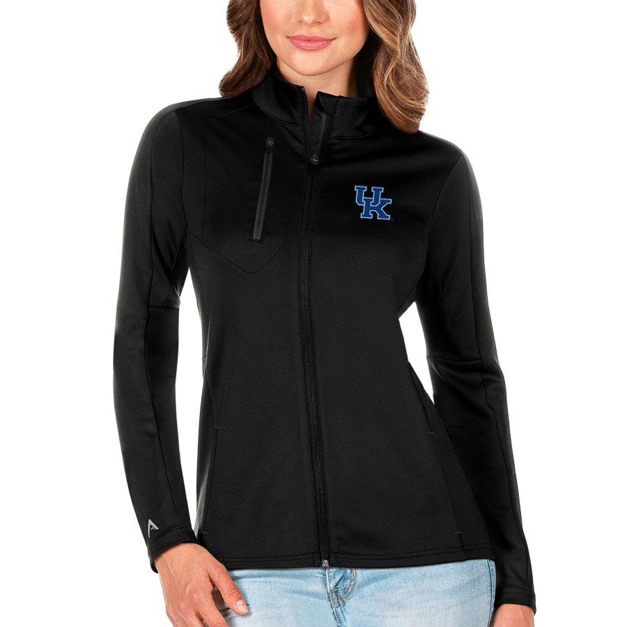 Women * | Limited Edition Women'S Antigua Black Kentucky Wildcats Generation Full-Zip Jacket