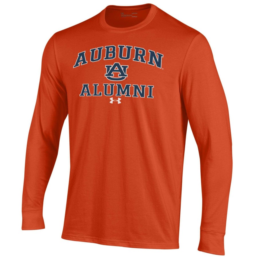 Men * | Clearance Sale Men'S Under Armour Orange Auburn Tigers Alumni Performance Long Sleeve T-Shirt