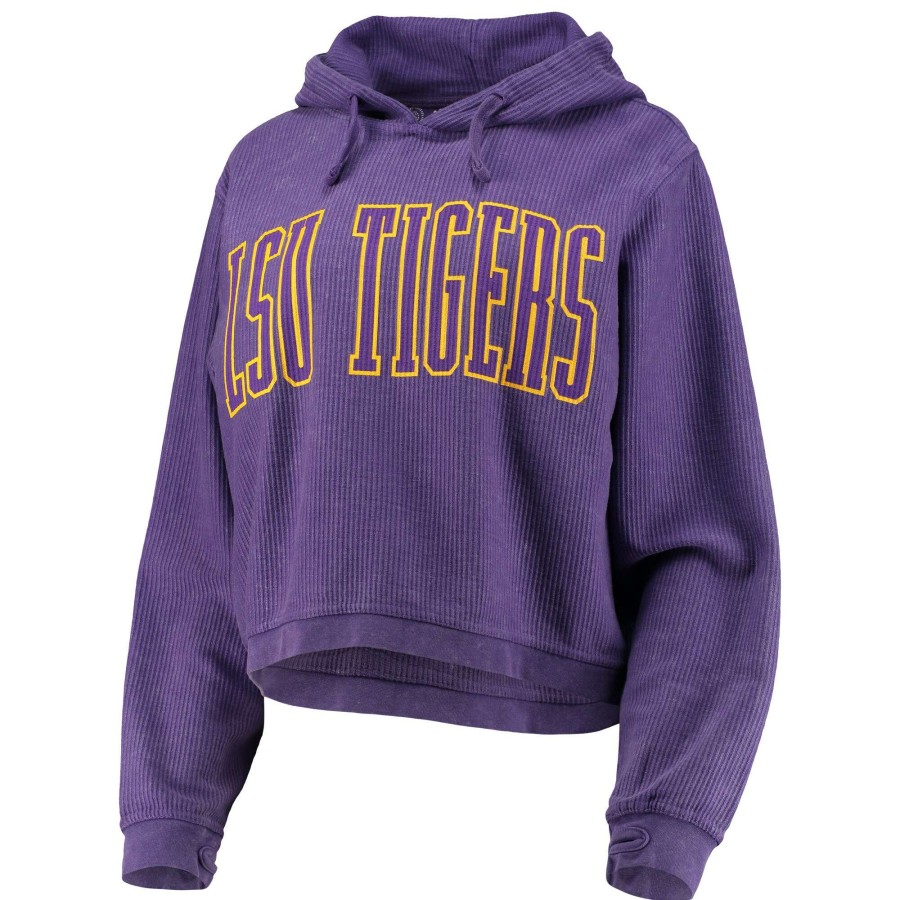 Women * | Reliable Quality Women'S Pressbox Purple Lsu Tigers Southlawn Pullover Hoodie