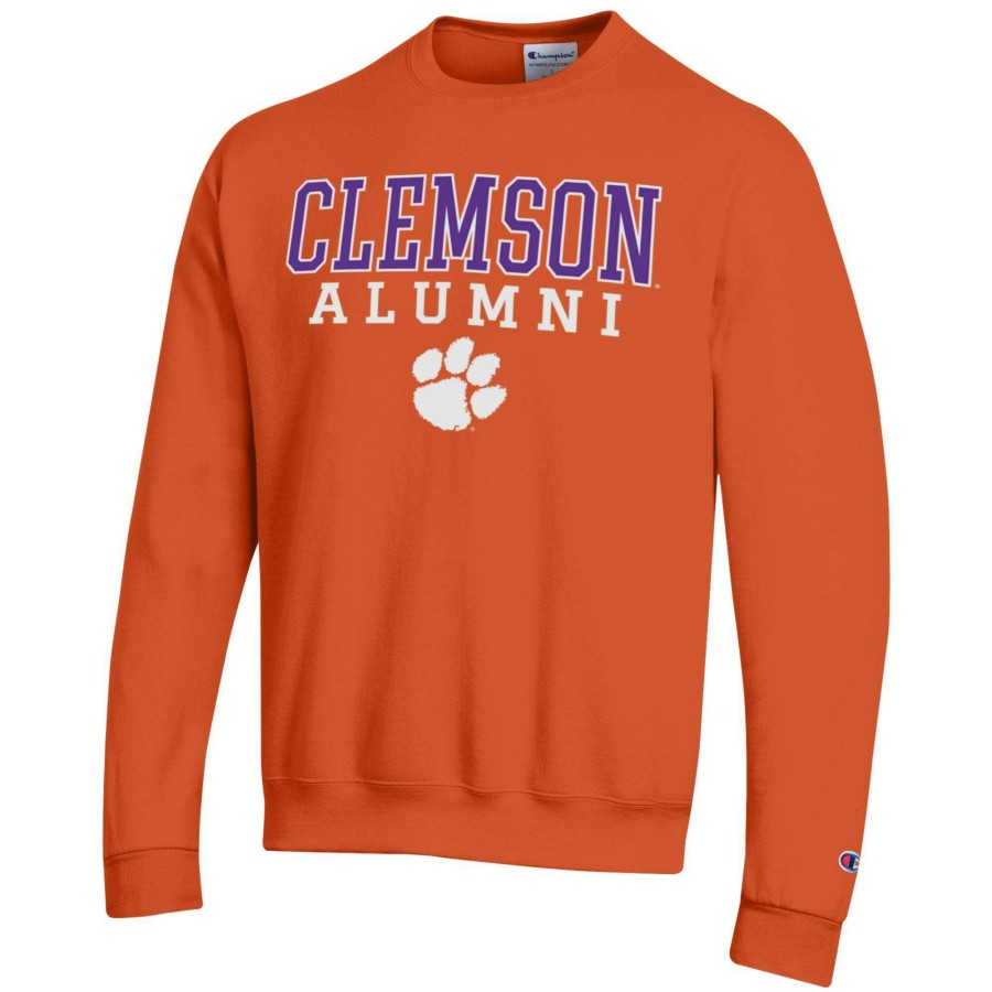 Men * | Bestsellers Men'S Champion Orange Clemson Tigers Alumni Logo Pullover Sweatshirt