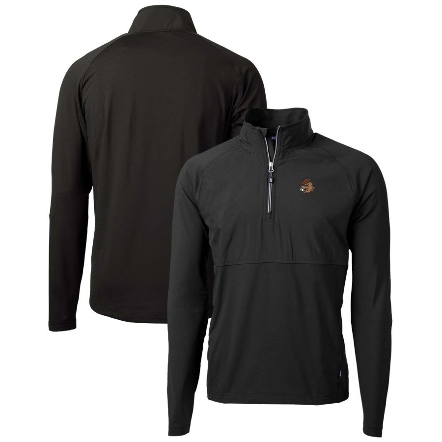 Men * | Good Quality Men'S Cutter & Buck Black Oregon State Beavers Adapt Eco Knit Hybrid Recycled Full-Zip Logo Jacket