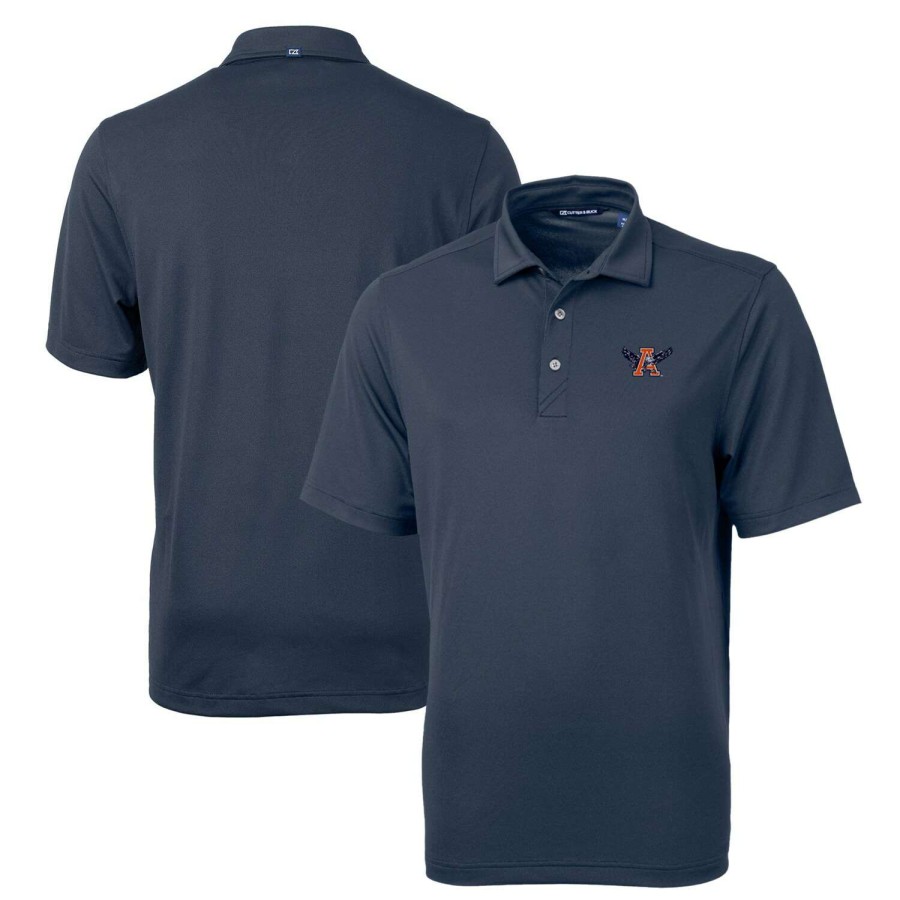 Men * | Clearance Sale Men'S Cutter & Buck Navy Auburn Tigers Team Big & Tall Virtue Eco Pique Recycled Polo