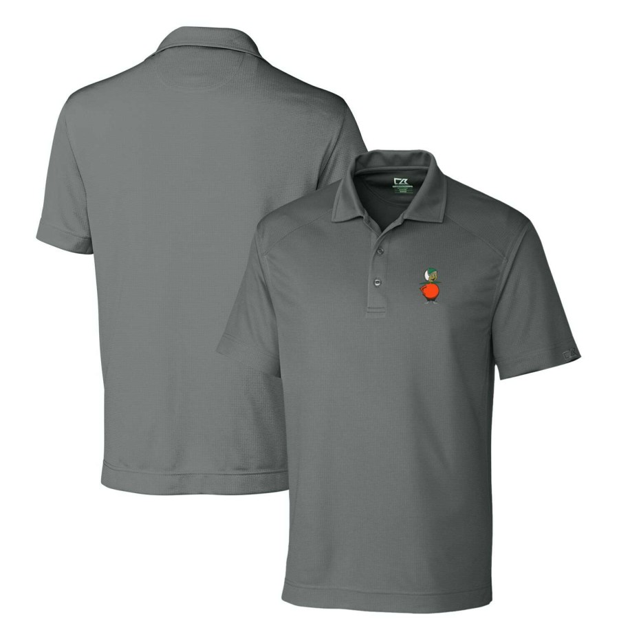 Men * | Limited Edition Men'S Cutter & Buck Steel Ucf Knights Drytec Genre Textured Solid Polo