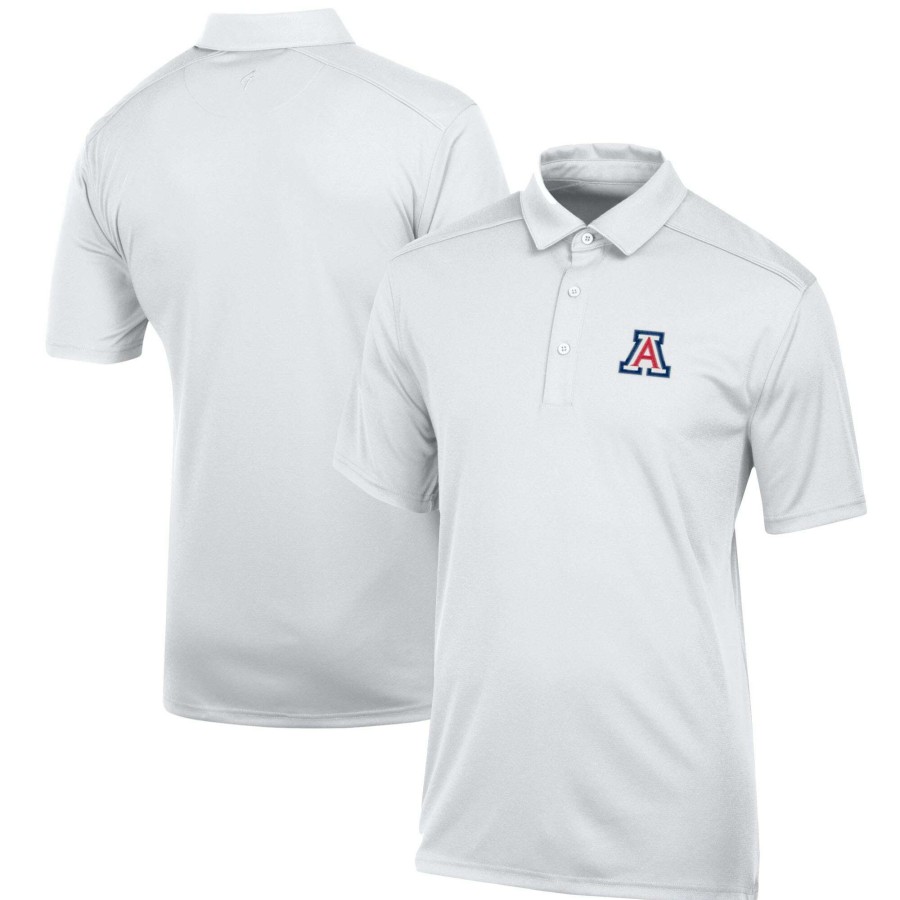 Men * | Tendy Style Men'S White Arizona Wildcats Classic Jacquard Polo