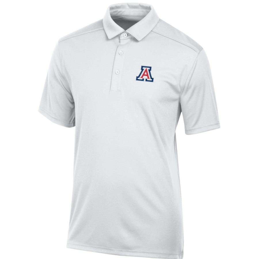 Men * | Tendy Style Men'S White Arizona Wildcats Classic Jacquard Polo