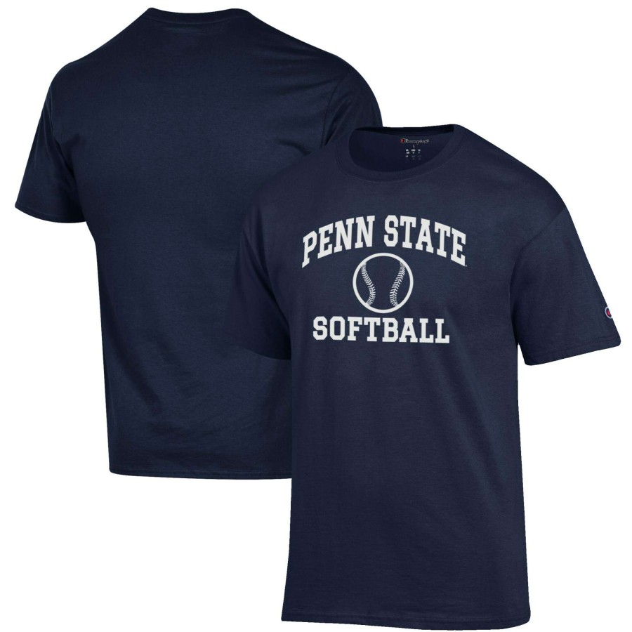 Men * | Clearance Sale Men'S Champion Navy Penn State Nittany Lions Softball Icon T-Shirt