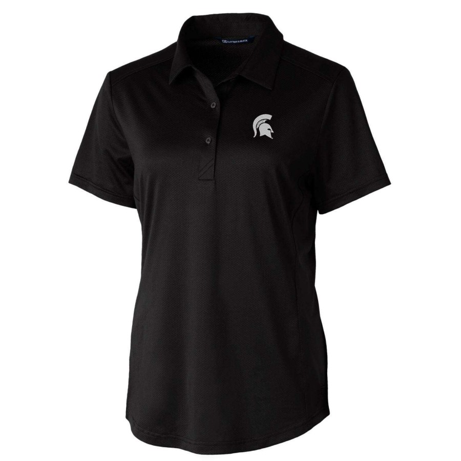 Women * | Hot Sell Women'S Cutter & Buck Black Michigan State Spartans Prospect Polo