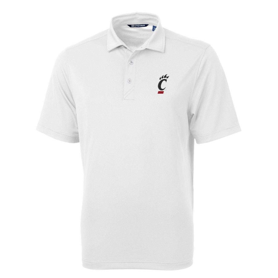 Men * | Hot Sell Men'S Cutter & Buck White Cincinnati Bearcats Virtue Eco Pique Recycled Polo