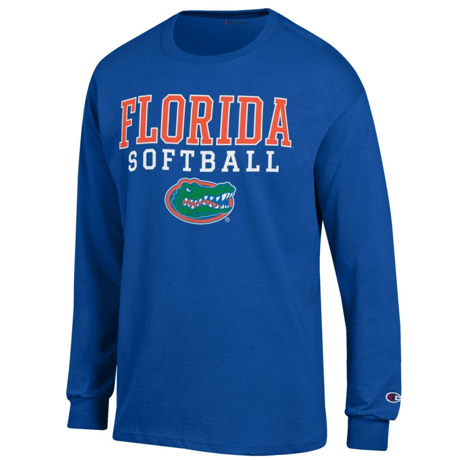 Men * | Tendy Style Men'S Champion Royal Florida Gators Softball Stack Long Sleeve T-Shirt