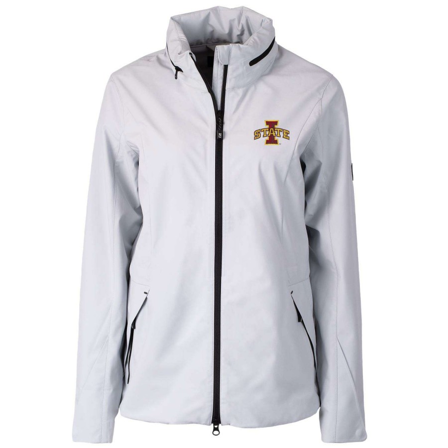 Women * | Lower Prices Women'S Cutter & Buck White Iowa State Cyclones Vapor Full-Zip Jacket