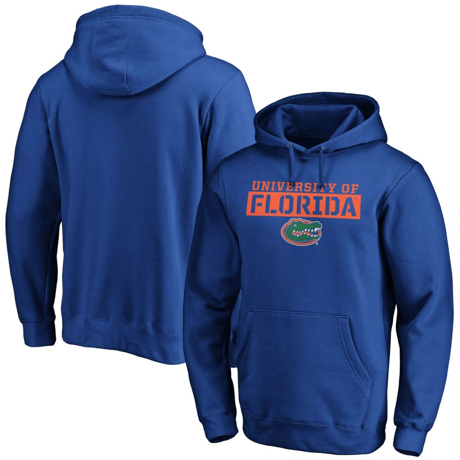 Men * | Reliable Quality Men'S Fanatics Branded Royal Florida Gators Stencil Plane Fitted Pullover Hoodie