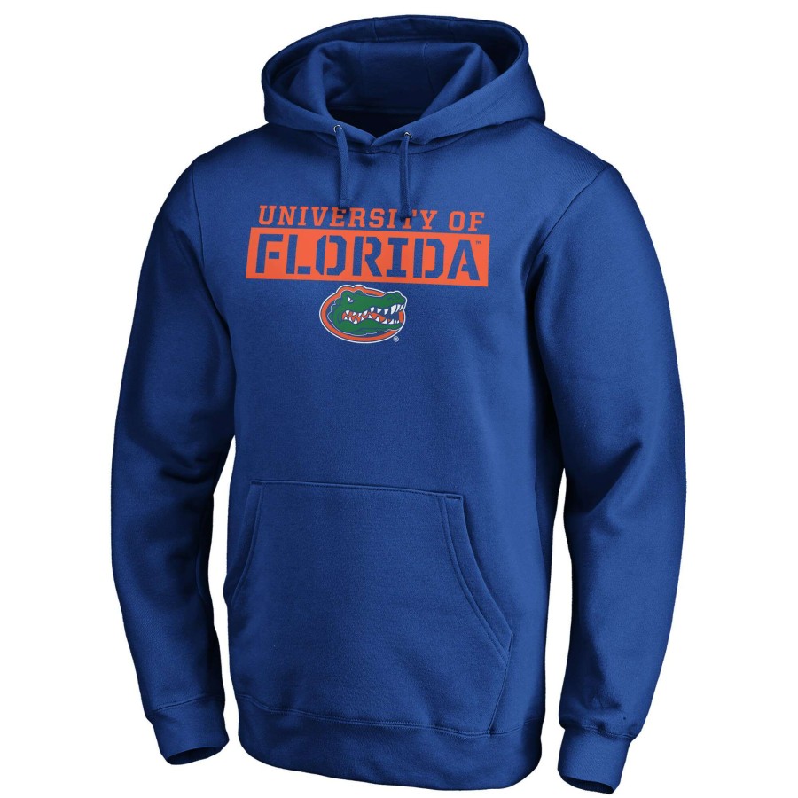 Men * | Reliable Quality Men'S Fanatics Branded Royal Florida Gators Stencil Plane Fitted Pullover Hoodie