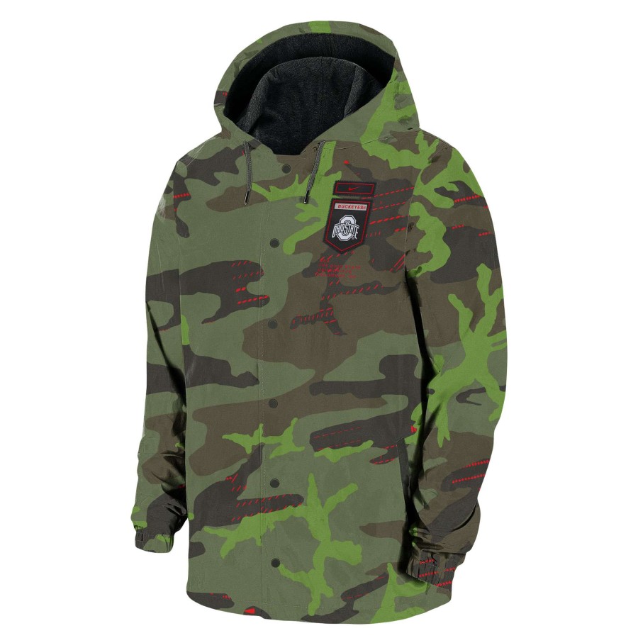 Men * | Tendy Style Men'S Nike Camo Ohio State Buckeyes Hoodie Full-Snap Jacket