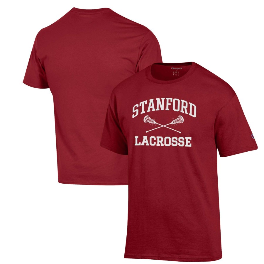 Men * | Lower Prices Men'S Champion Cardinal Stanford Cardinal Lacrosse Icon Powerblend T-Shirt