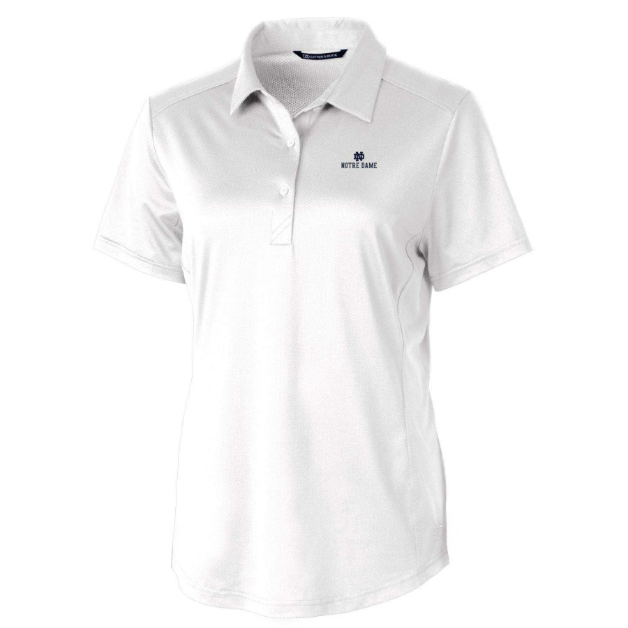 Women * | Best Sellers Women'S Cutter & Buck White Notre Dame Fighting Irish Prospect Polo